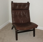 Farstrup Bentwood & Leather High back Lounge Chair 