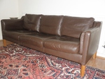 Danish Brown Leather Sofa by Skalma (Three-seater)