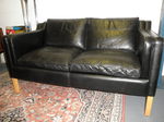 Stouby Black Leather Sofa - 2 seater