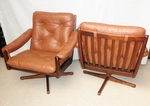 Pair of Leather Loungers by Söda Galvano AS, Norway 