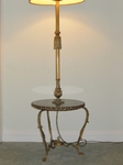 French Gilded Brass & Marble Standard / Floor Lamp