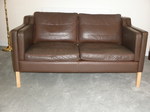 Stouby Brown Leather Sofa - 2 seater