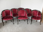 Set of 6 Louis XV Style Plush Velvet Club / Dining Chairs