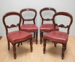 AN 20 - Set of 4 - Victorian Mahogany Balloon Back Dining Chairs