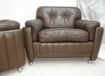 Pair of Ryesberg Mobler Leather Armchairs