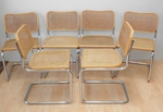 Six Marcel Breuer - Cesca Chairs in light beech