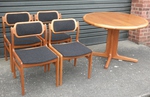 Danish Teak dining table & Set of 4 dining chairs by Johannes Andersen
