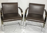 Brno Leather & Chrome & Brown Leather Chairs - Mies van der Ruhe