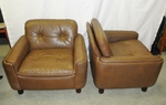 Pair of Vatne Møbler / Sigurd Resell Brown Leather Armchairs