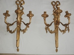 Pair 19th Century Large Gilt Bronze French Candle Sconces