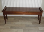 Early 19C Mahogany Window Seat / Hall Bench with cushion