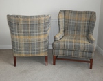 Pair of Geo lll Style Wingback Armchairs