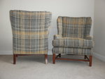 Pair of Geo lll Style Wingback Armchairs