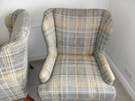 Pair of Geo lll Style Wingback Armchairs