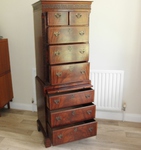 Flame Mahogany Chest on Chest