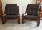 Pair of Danish Cantilever Armchairs