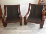 Pair of Danish Cantilever Armchairs