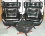 Pair of Parker Knoll Statesman Recliners with Footstool