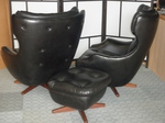 Pair of Parker Knoll Statesman Recliners with Footstool