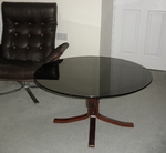 Sigurd Ressell / Vatne Møbler Smoked Glass Falcon Coffee Table