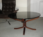 Sigurd Ressell / Vatne Møbler Smoked Glass Falcon Coffee Table