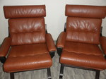 Pair of Ingmar Relling Design Leather Armchair
