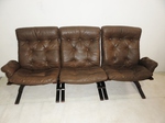 Elsa & Nordahl Solheim – 1960s High back Leather Sofa / Chair Set 