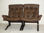 Elsa & Nordahl Solheim – 1960s High back Leather Sofa / Chair Set 