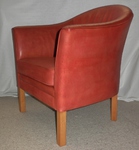 Danish Red Leather Tub Chair (MH 80 – Mogens Hansen/Lars Kalmar) 