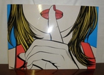 Pop art print on board – ‘Sshh’ by Deborah Azzopardi 