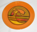 Poole Delphis No. 4A Plate : Paintress: Wendy Smith – abstract scene