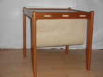 1960s BRDR Furbo Spottrup Teak Side Table & Canvas Magazine Sling 