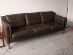 Skalma - Danish brown leather sofa