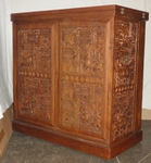 Oriental Teak Cocktail Cabinet / Drinks Bar