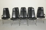 Pieff Rosewood Dining / Boardroom Table & 8 Black Leather High Back Chairs