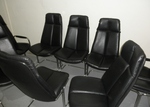 Pieff Rosewood Dining / Boardroom Table & 8 Black Leather High Back Chairs