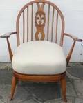 Early 1950s Ercol Windsor Fleur de Lys Armchair 