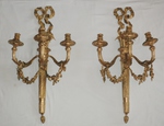 Pair 19th Century Large Gilt Bronze French Candle Sconces