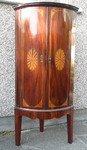 Georgian Mahogany Floor Standing Bow fronted Corner Cabinet