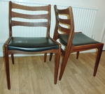 Set of 4 – Set of 4 – Danish Style Dining Chairs by Robert Heritage – Teak & Leather
