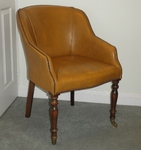 Vintage Leather Tub Chair / Desk Chair