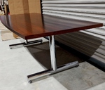 Pieff Rosewood Dining / Boardroom Table & 8 Black Leather High Back Chairs  