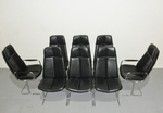  Pieff Rosewood Dining / Boardroom Table & 8 Black Leather High Back Chairs  