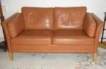 1980s Mogens Hansen Tan Leather 2-seater Sofa
