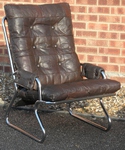 1970s Chrome & Patchwork Leather Easy Chairs