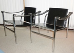 Pair of Le Corbusier / Cassina – LC1 Pampas Armchairs 
